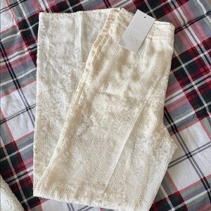 Elegant Cream Sequin Pants